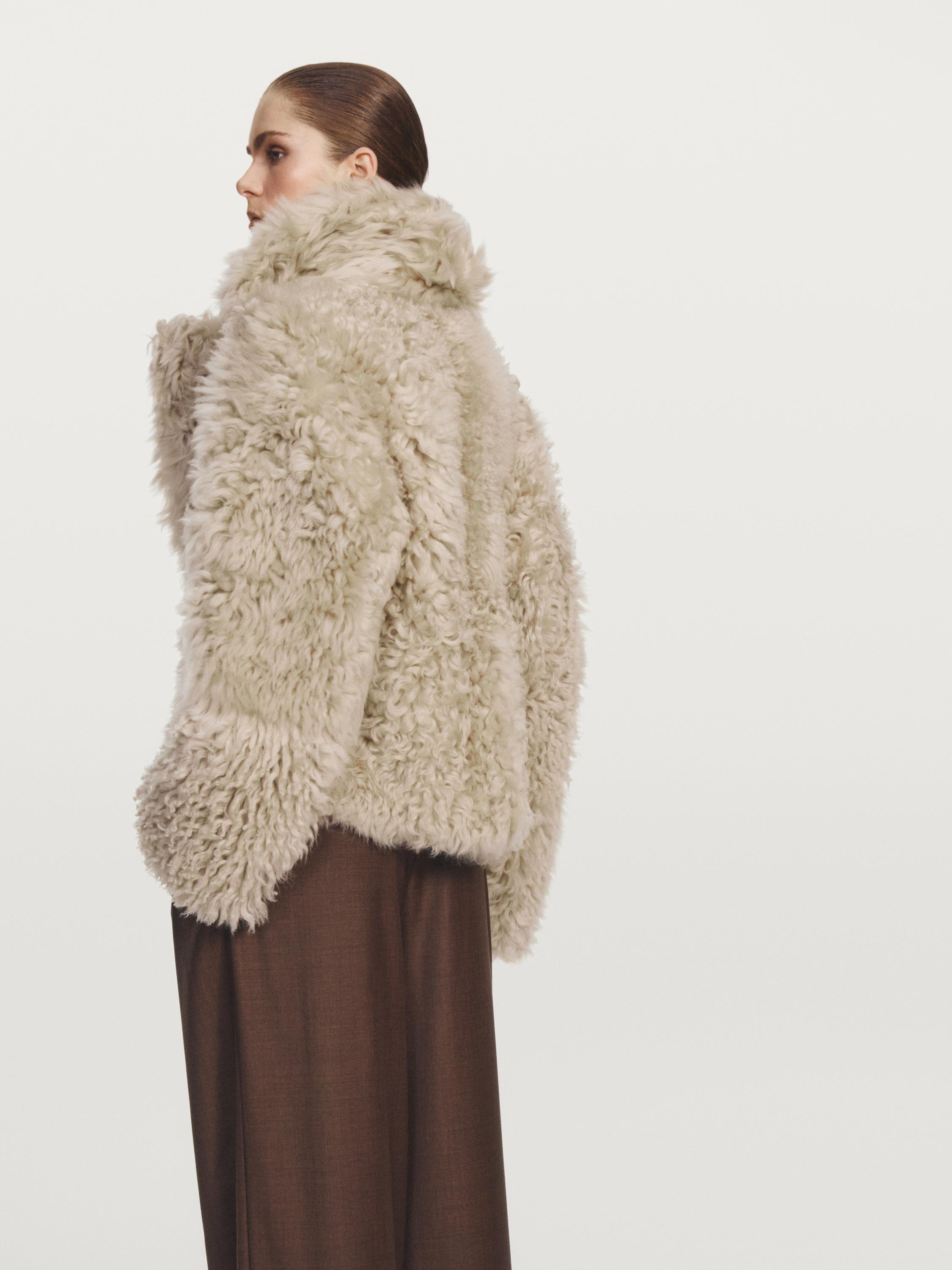 Short leather coat with fur - STUDIO